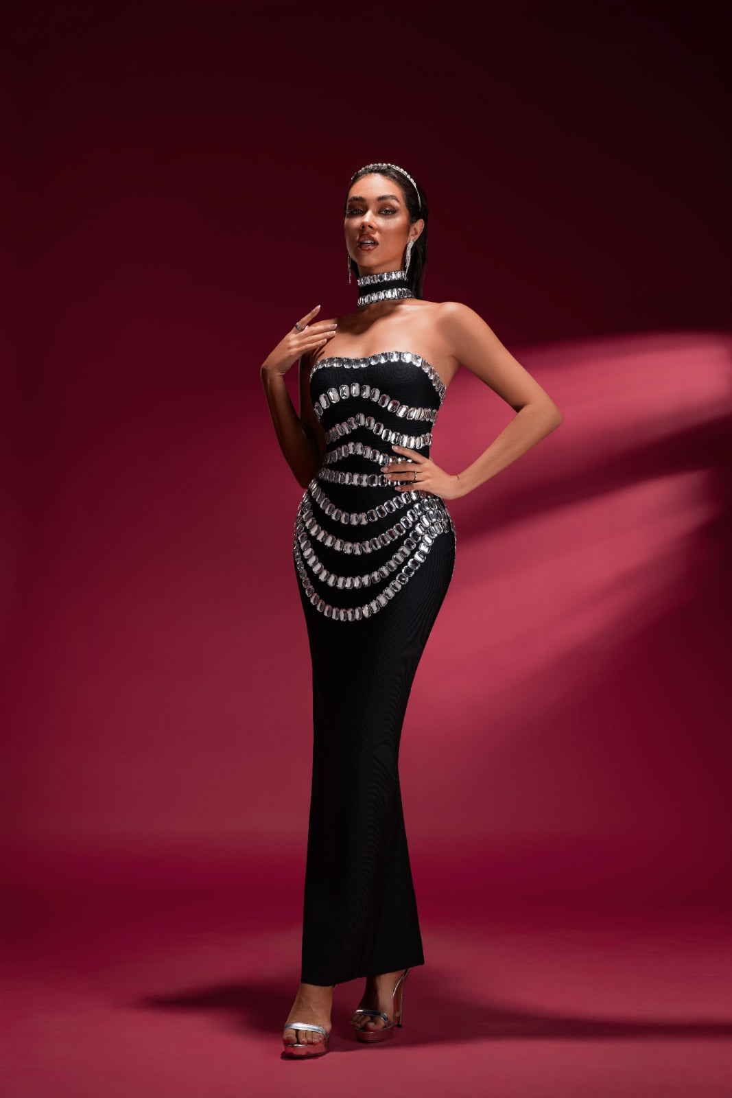 Chainy Silver Bodycon Dress