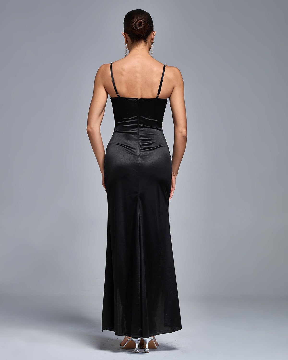 Elegant Front Gathered Slitted Dress