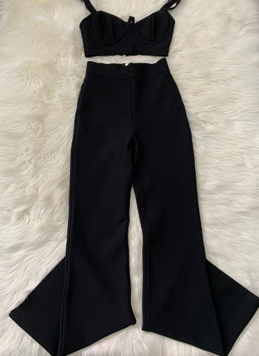 Girls Rock Two-Piece Bodycon Crop Top and Pant