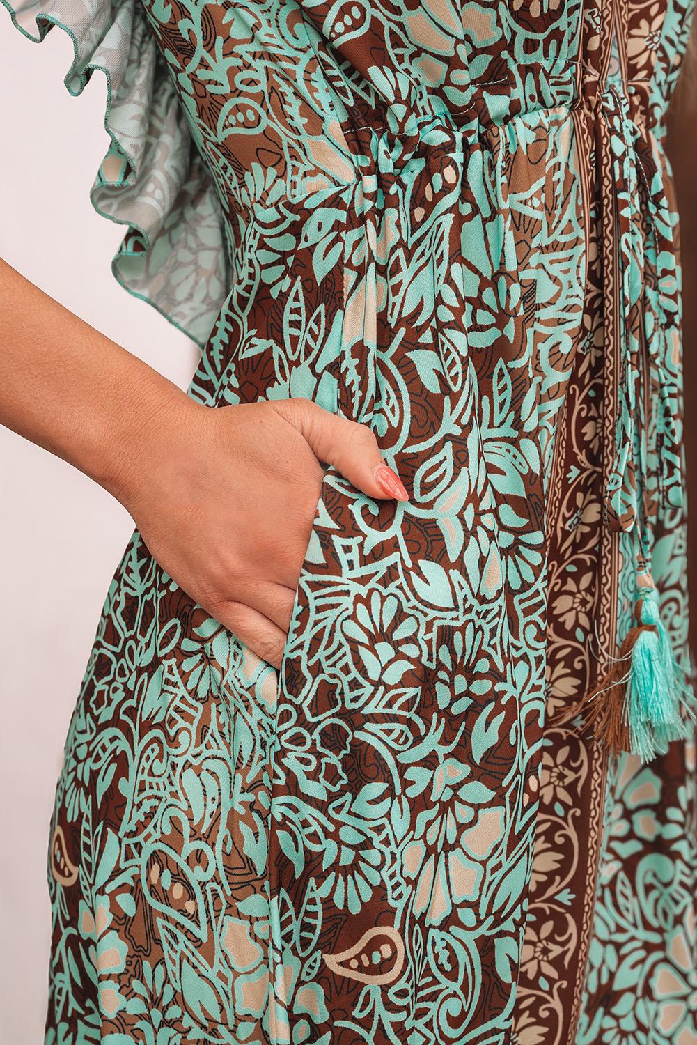 Lady Summer Patterned Strapped Maxi Dress