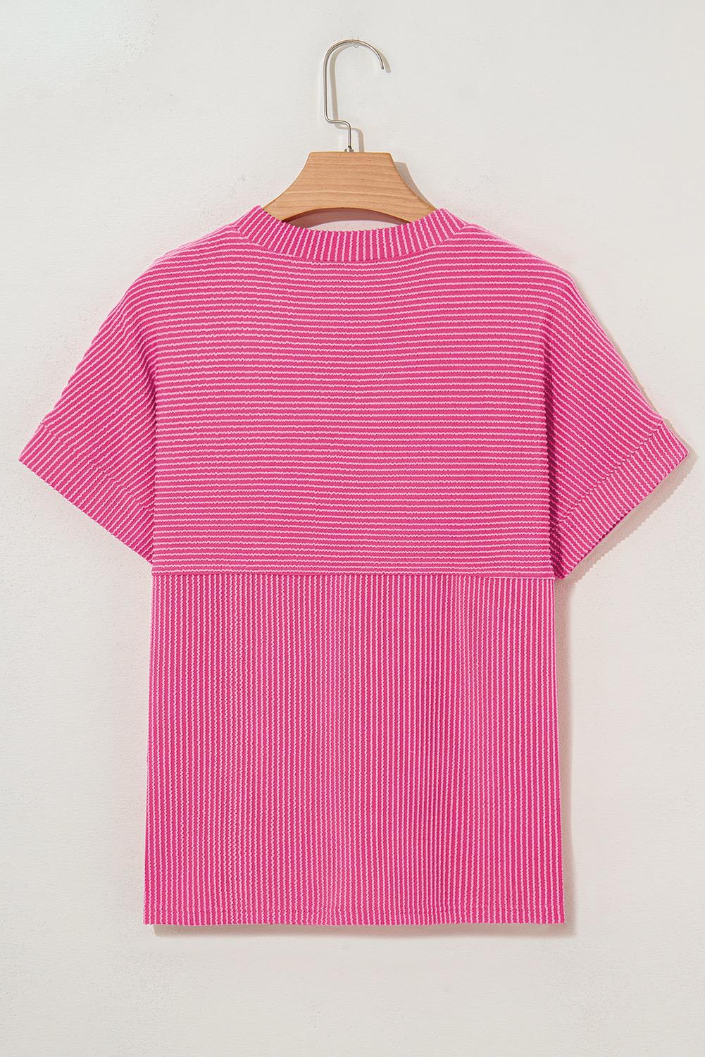 Summer Ready Folded Sleeve Pink Blouse