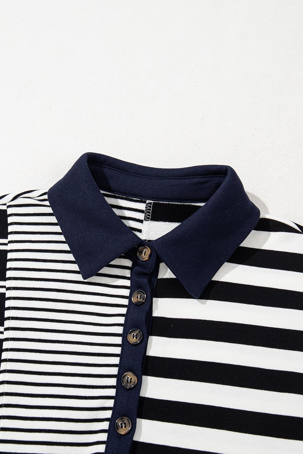 Buttoned Stripped Shirt Dress