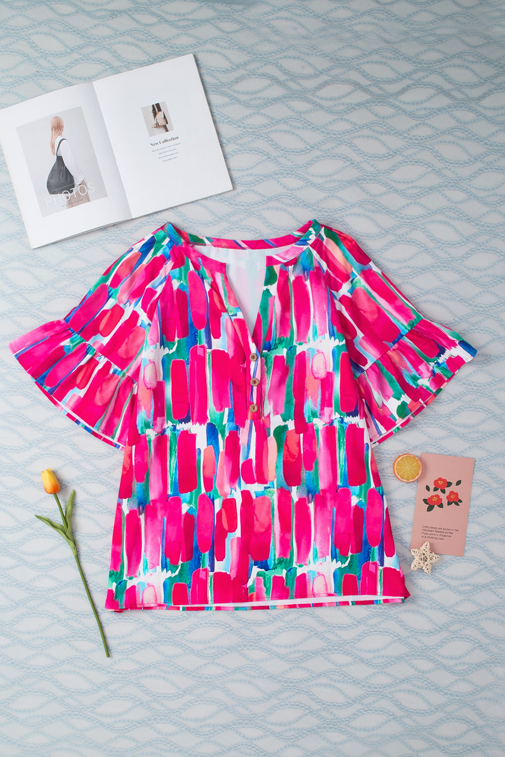 Arty Peplum Sleeve Blouse