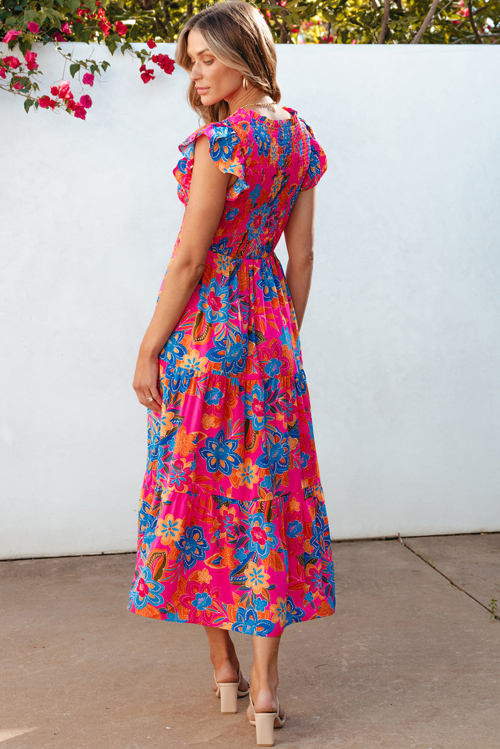 Ruffle-Sleeve Maxi Sun Dress