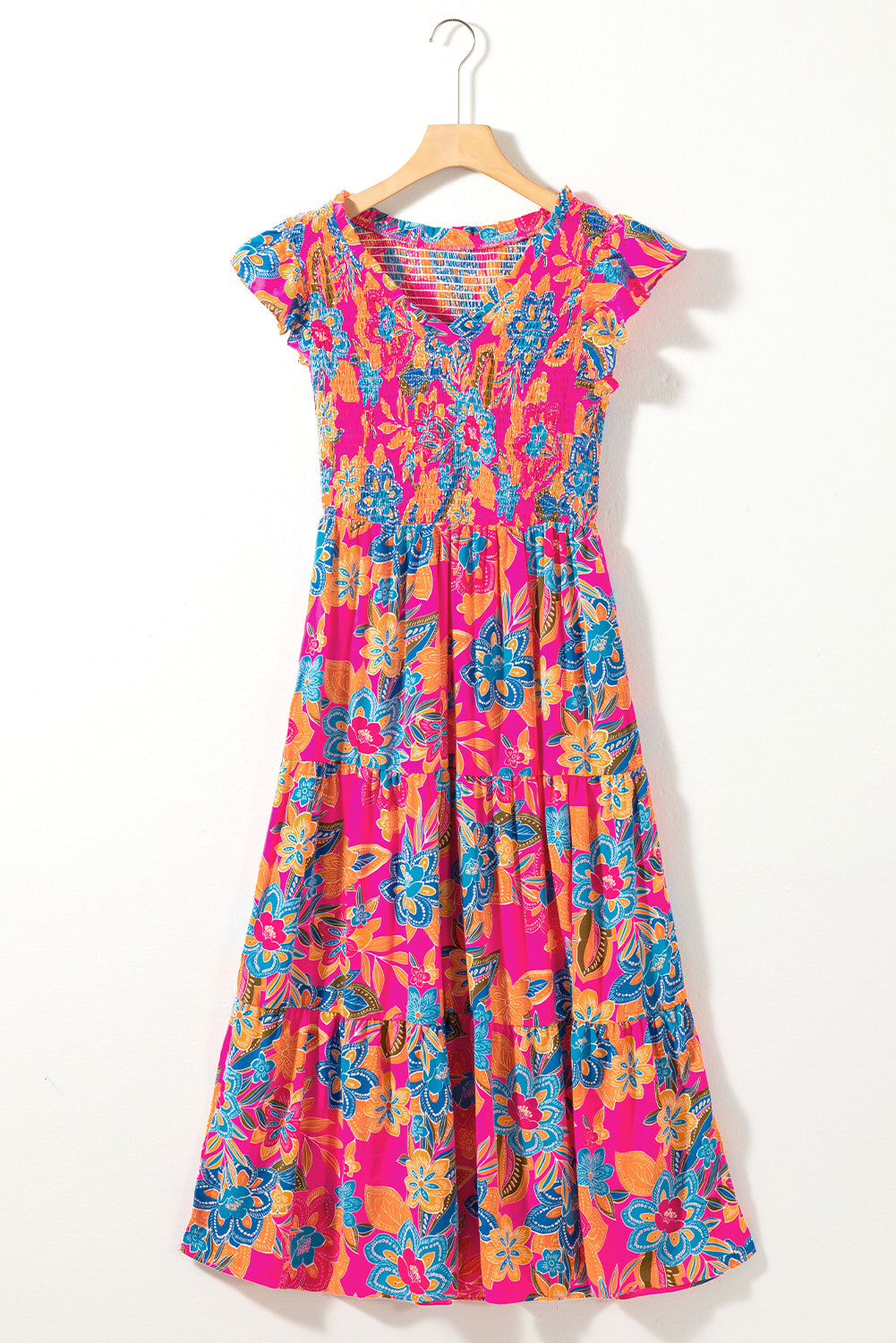 Ruffle-Sleeve Maxi Sun Dress