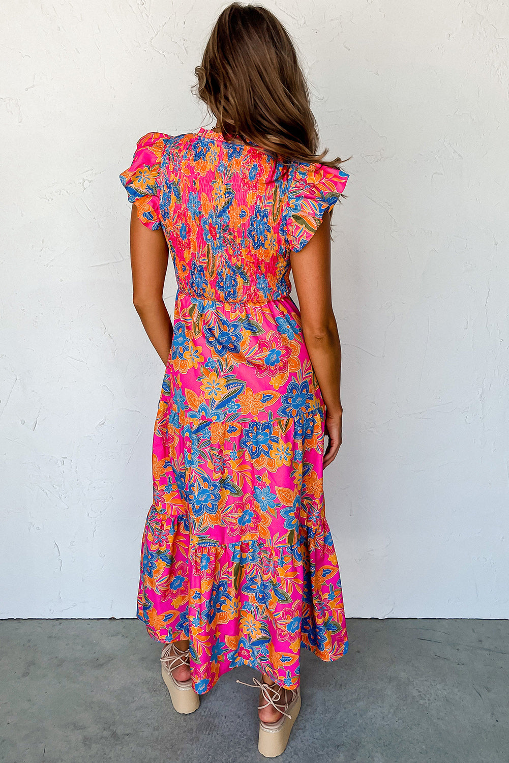 Ruffle-Sleeve Maxi Sun Dress