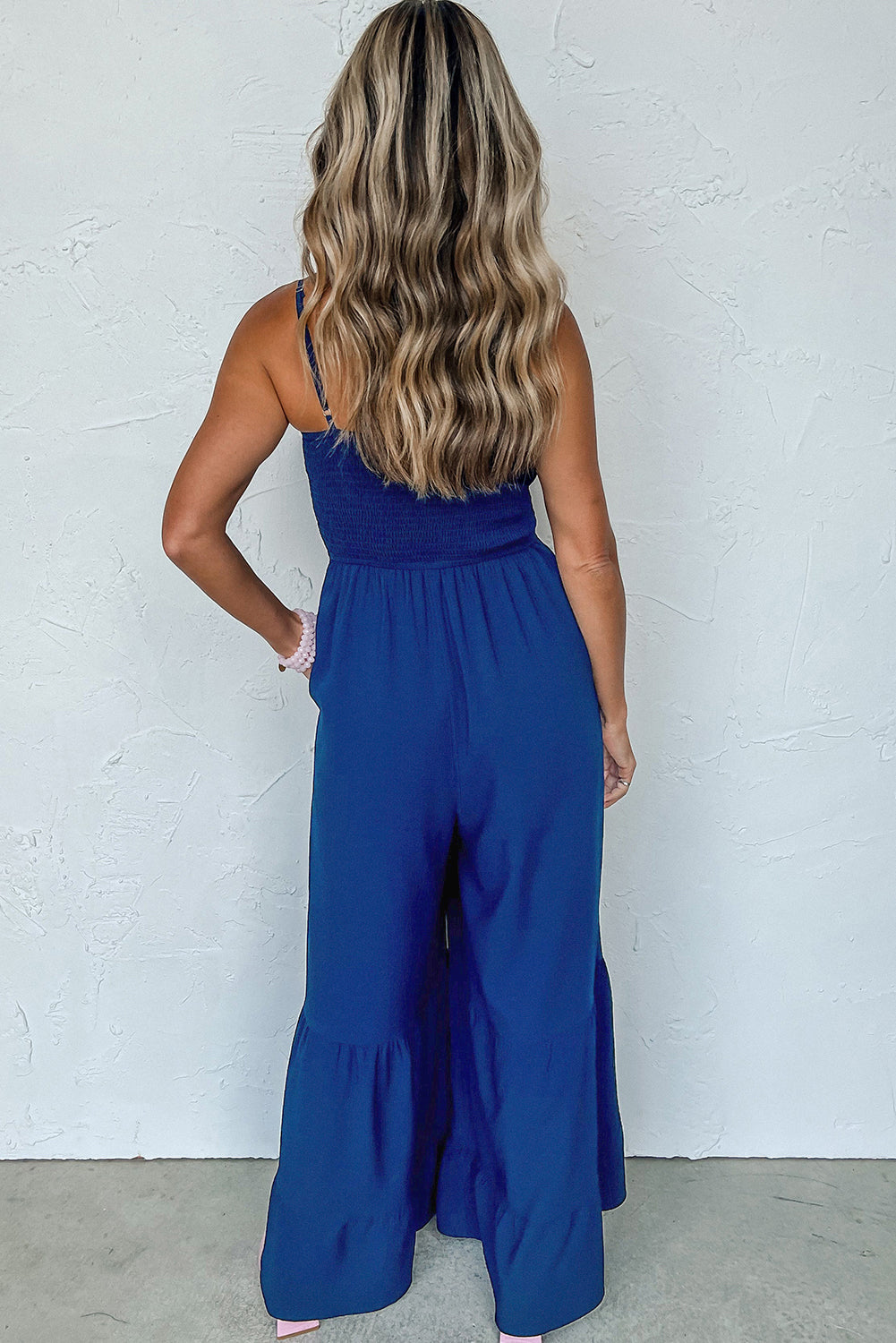 Royal BlueWide-Leg Strapped Jumpsuit