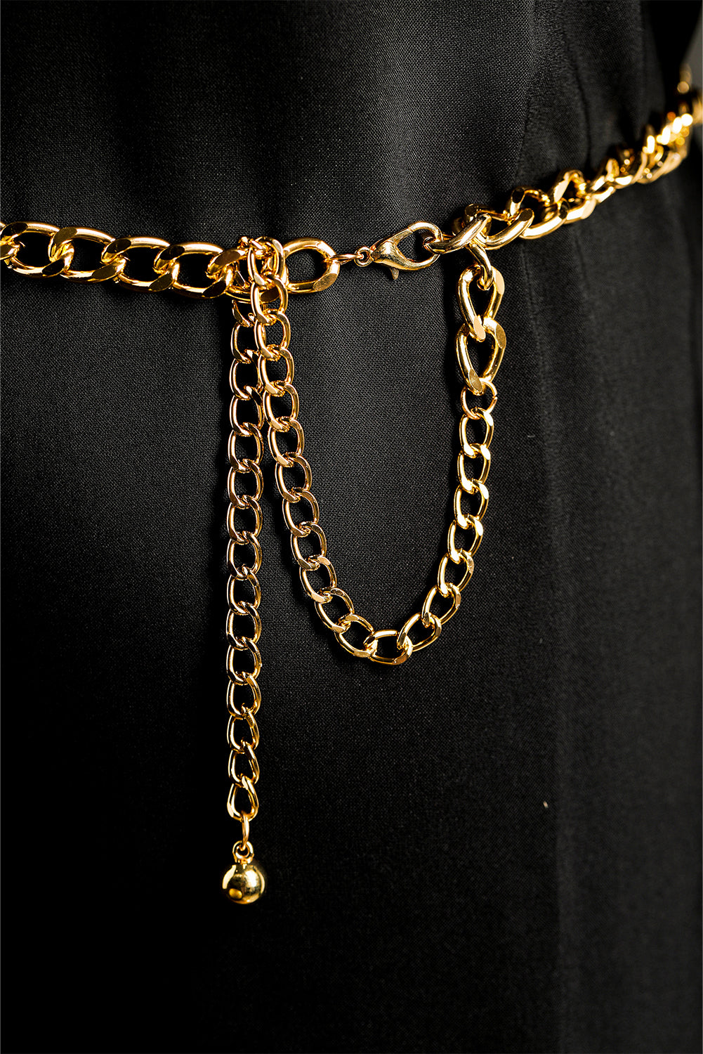 Gold Multi Layer Rhinestone Belt Chain