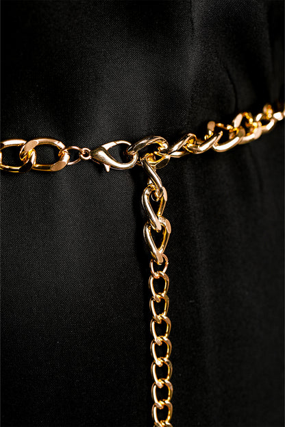 Gold Multi Layer Rhinestone Belt Chain