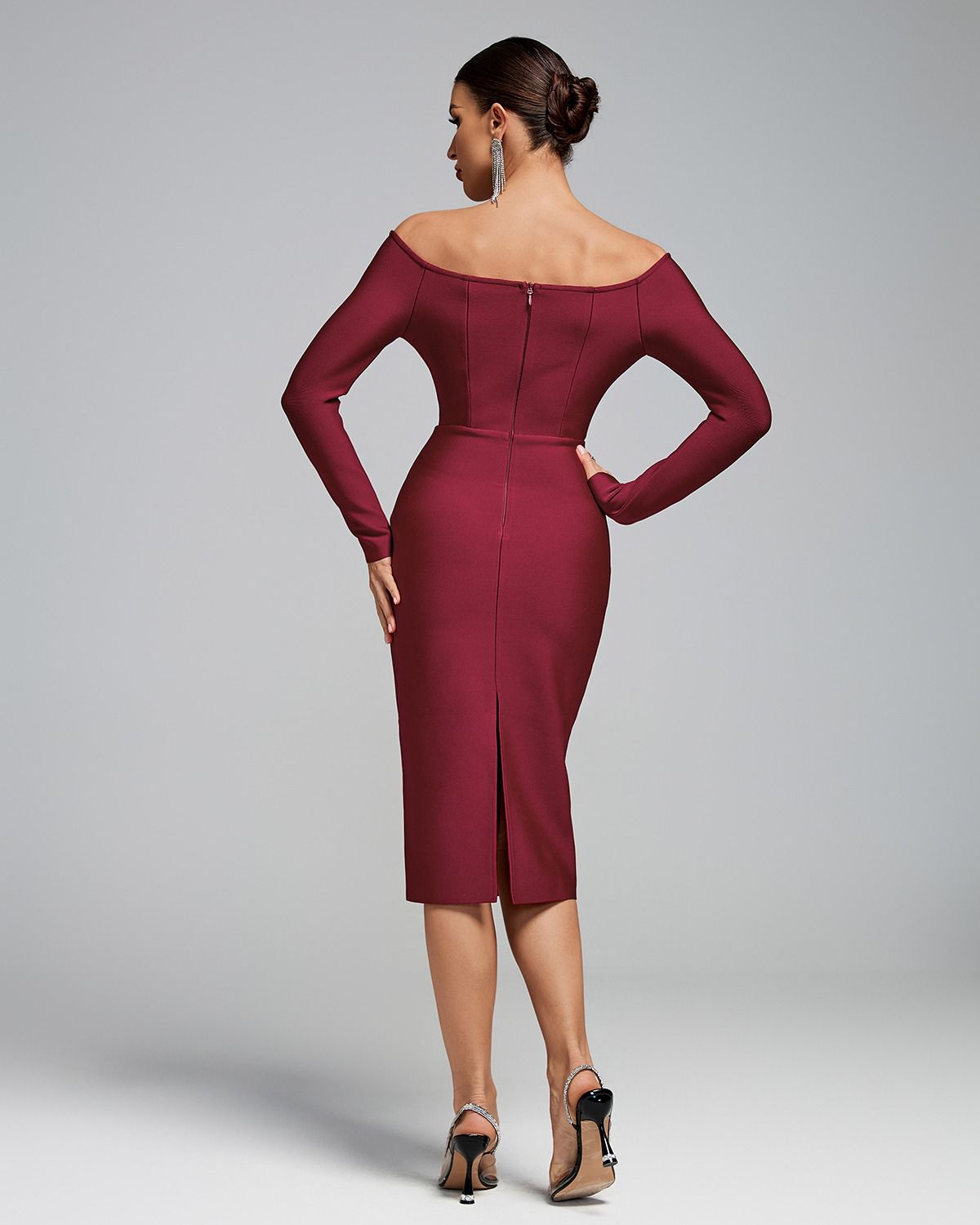 Ocstrade Deep V-Neck Bodycon Dress