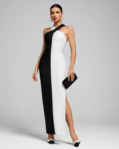 Ocstrade Women Black and White Exotic Dinner Dress