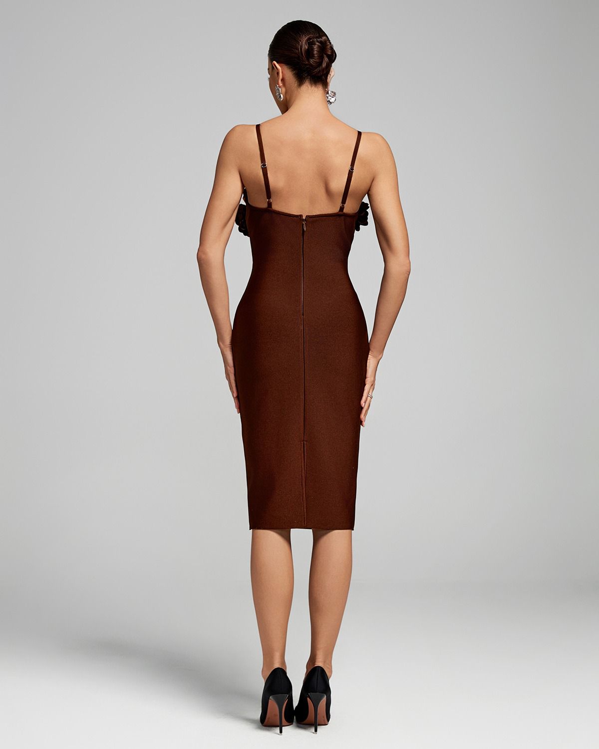 Ocstrade Women Coffee Bandage Cocktail Dress
