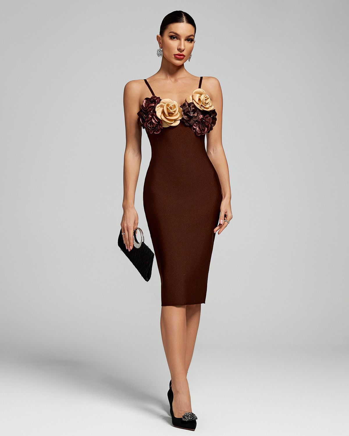 Ocstrade Women Coffee Bandage Cocktail Dress