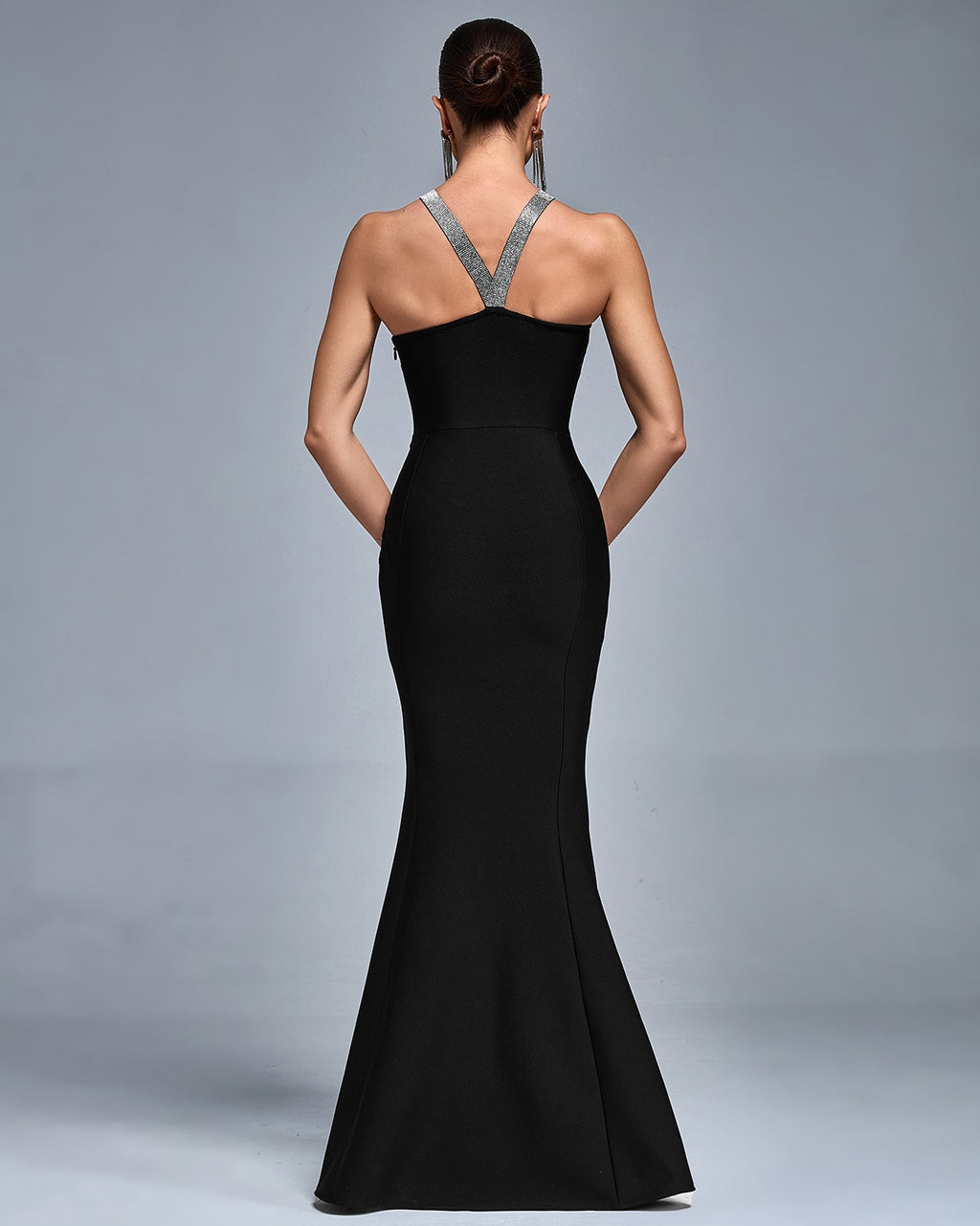 Silver Layered Halted Flared Dress