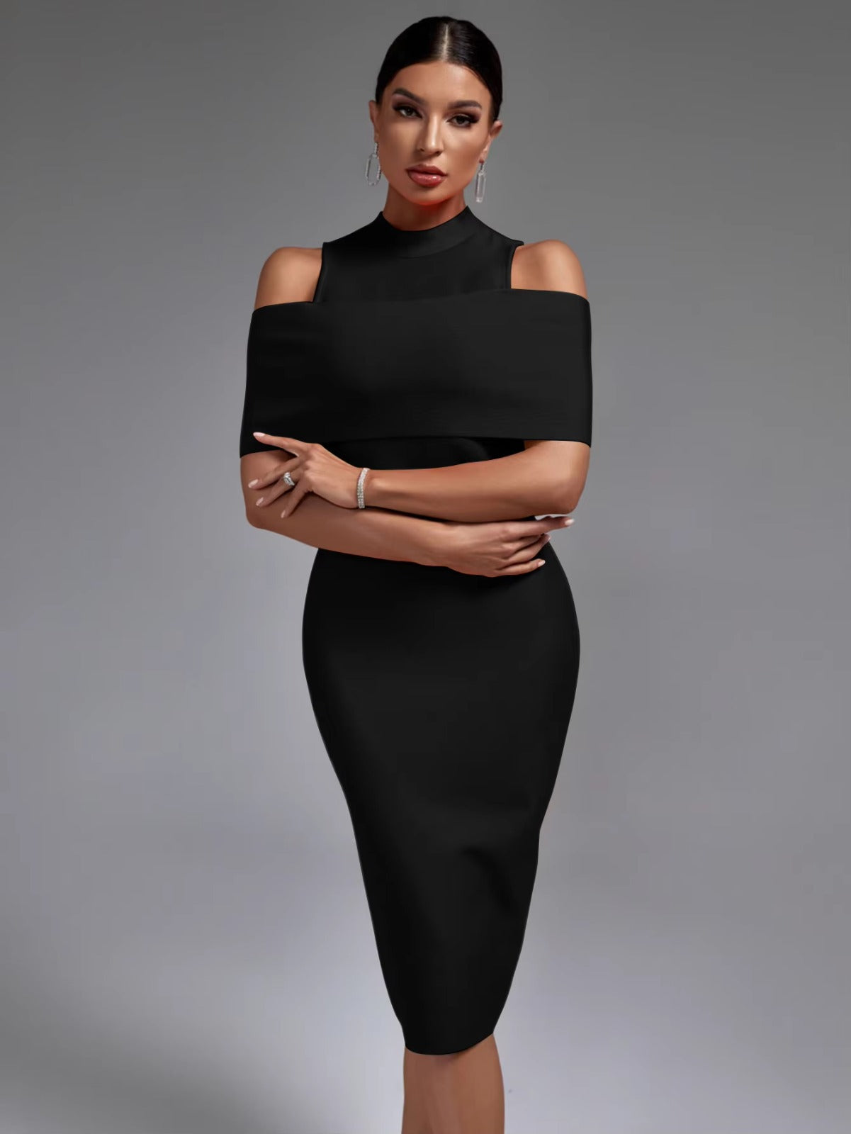 Lady May Black Bodycon Dress
