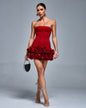 Strapped Ruffle Short Dress