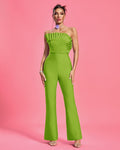 Pleated Front Wide Leg Jumpsuit
