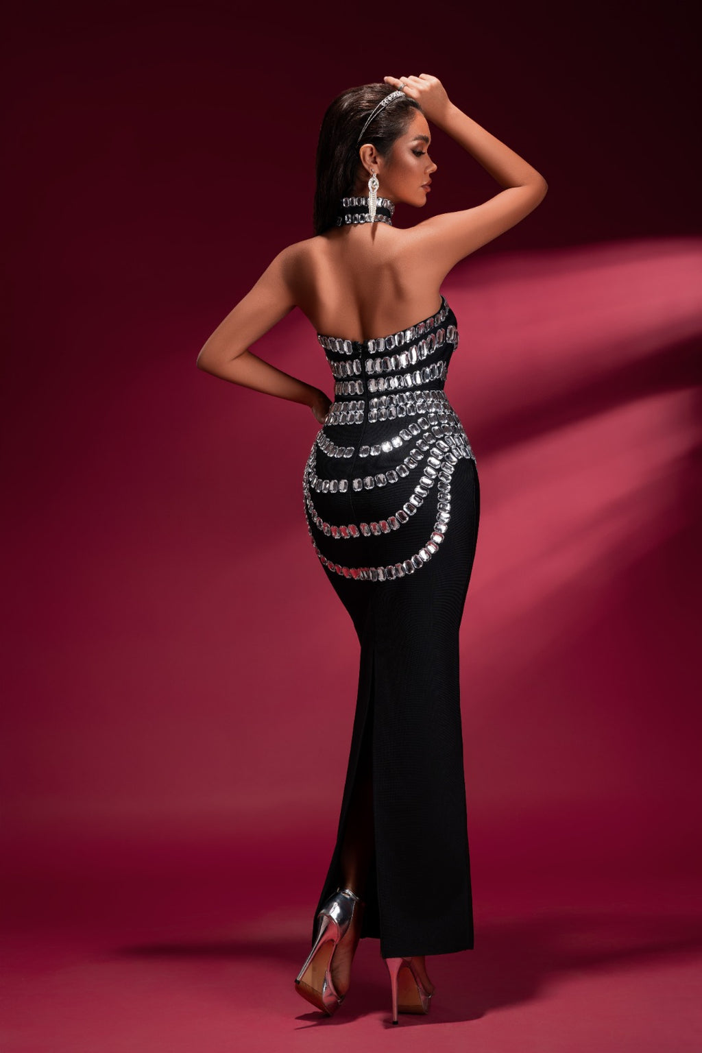 Chainy Silver Bodycon Dress