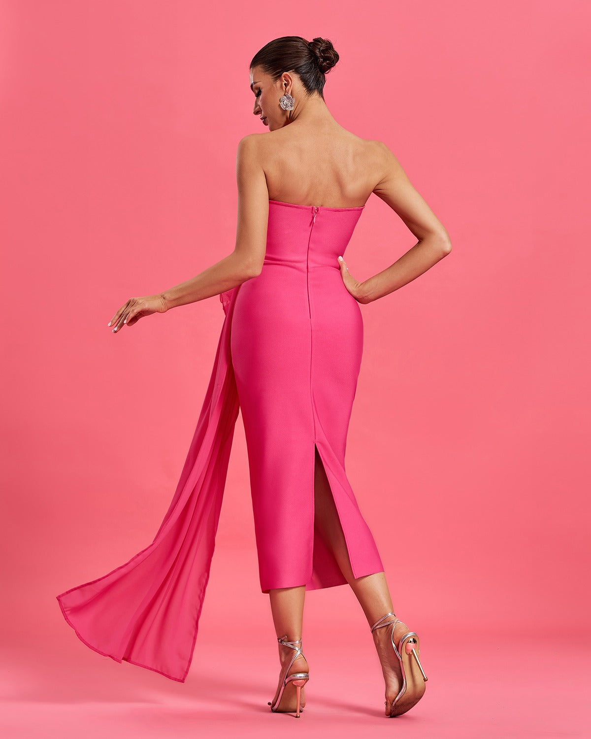 Bold and Ready Pink Strapless Dress
