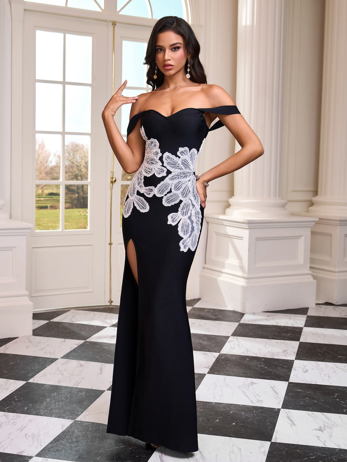 Purpose-Driven Off-Shoulder Slitted Dress