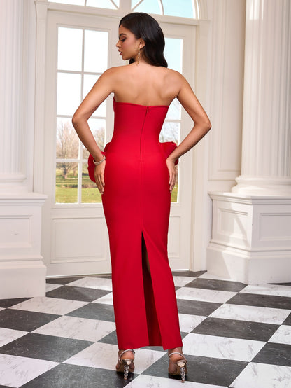Flower Lady Red Bodycon Dress