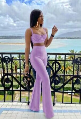 Girls Rock Two-Piece Bodycon Crop Top and Pant