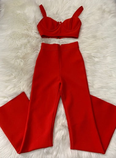 Girls Rock Two-Piece Bodycon Crop Top and Pant