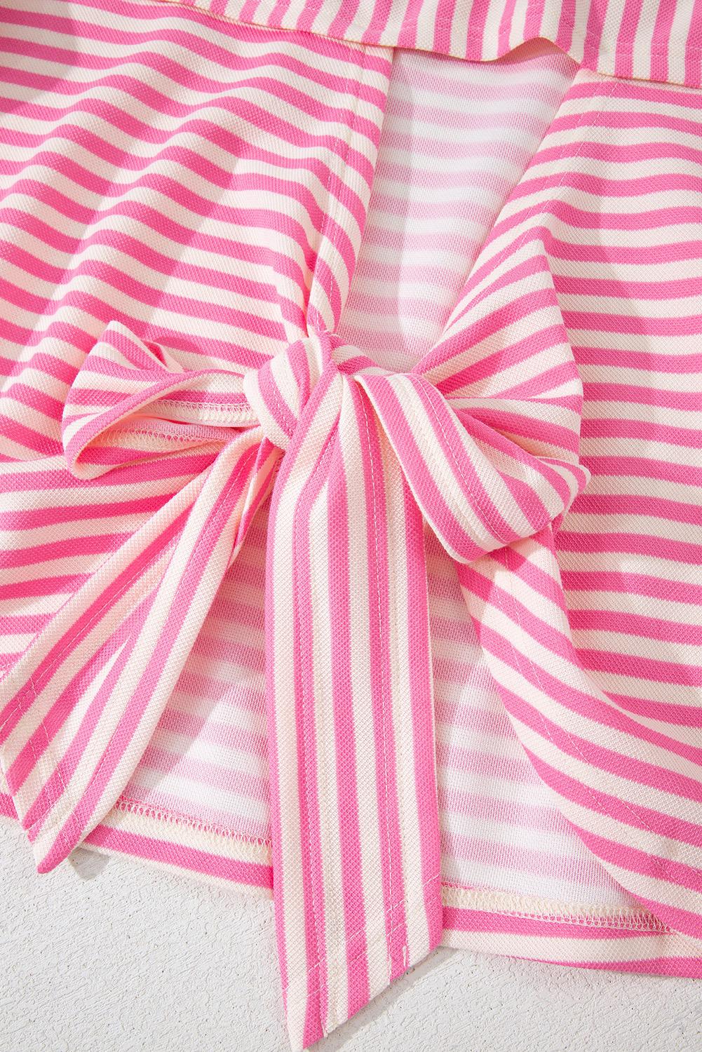 Back Case Stripped Pink-White Blouse