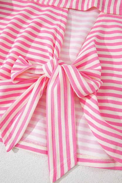 Back Case Stripped Pink-White Blouse