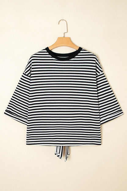 Back Case Stripped Black-White Blouse