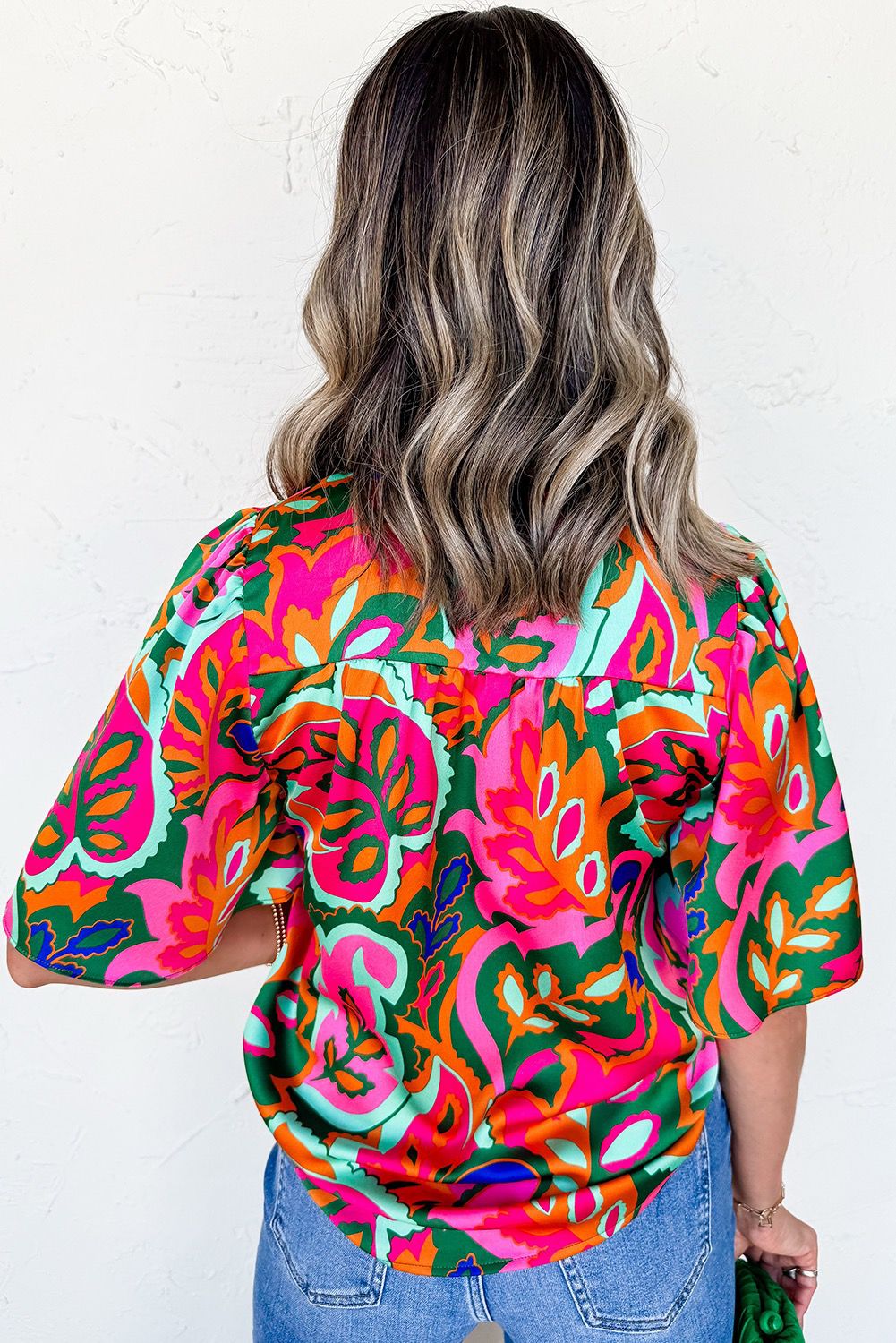 Multi-Colored Flower Summer Blouse