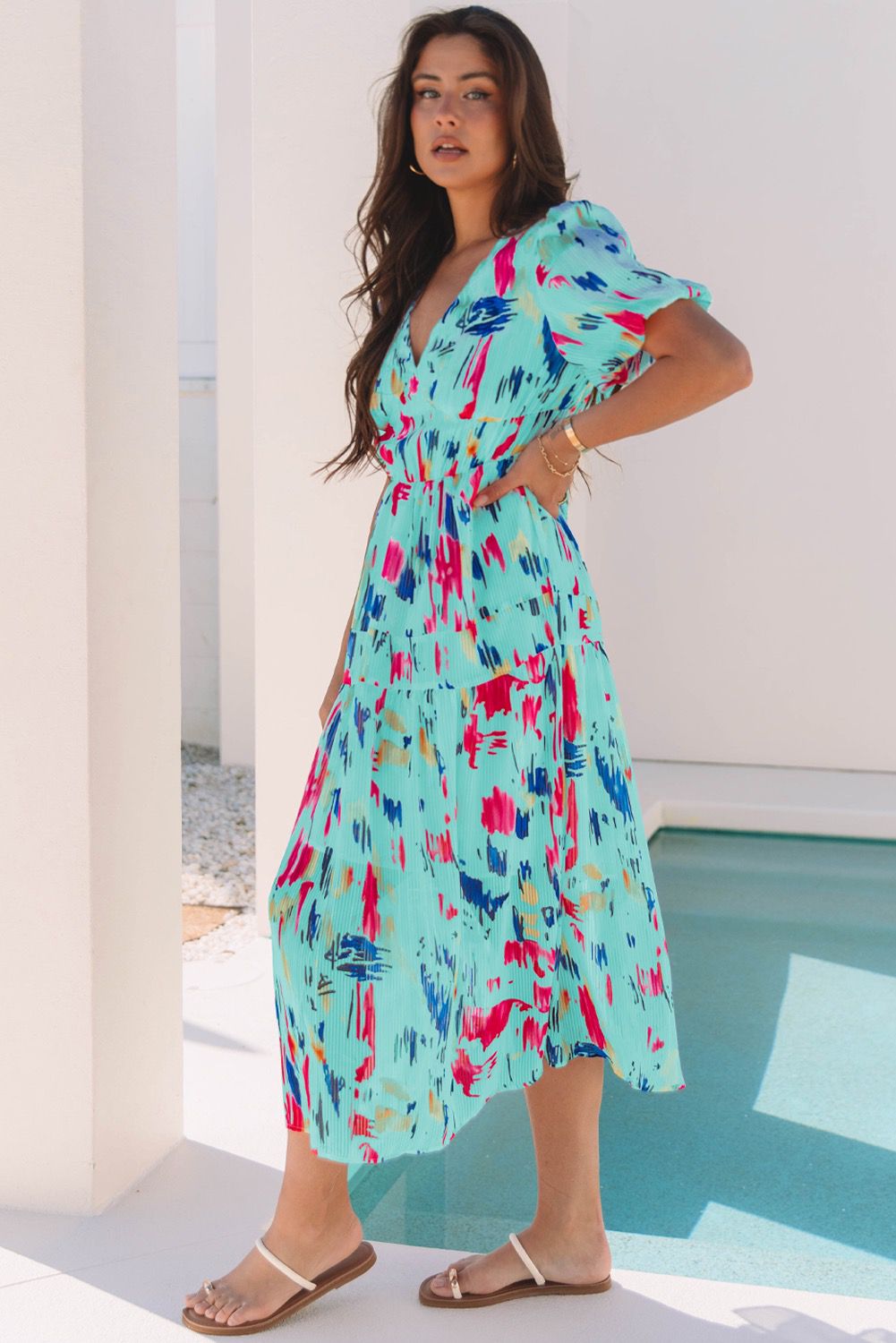 All The Summer Arty Light Green Maxi Dress