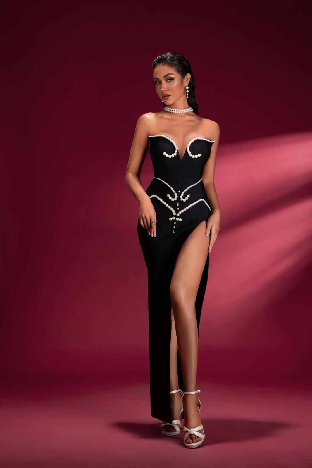 Pearl Princess Deep Slitted Dress