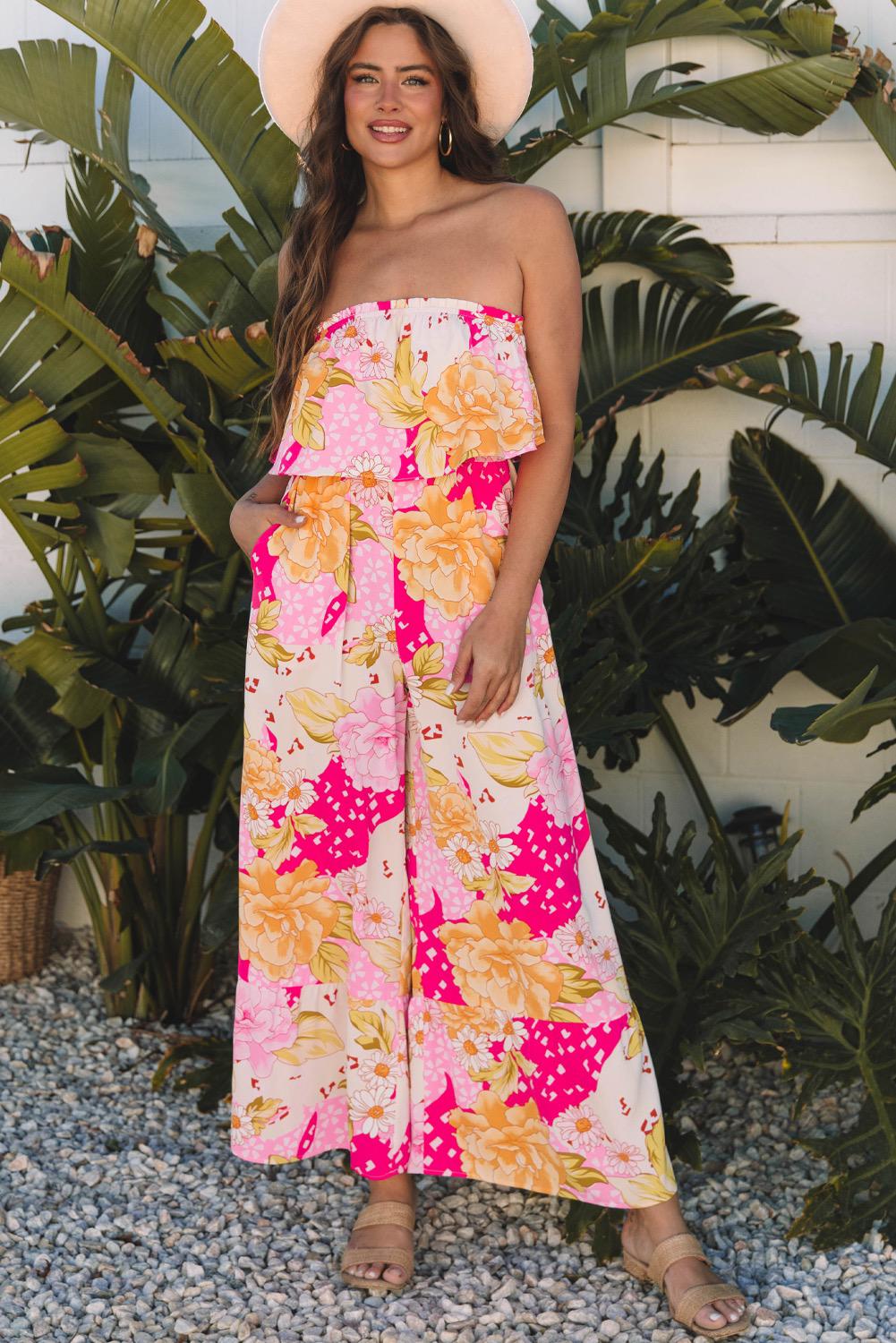 Cheers To Summer Floral Overlaid Jumpsuit