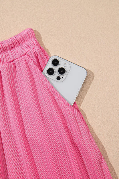 Pink Lady Summer Two-Piece Crop Top and Skirt