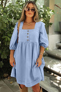 Oh My Summer Denim Button Dress