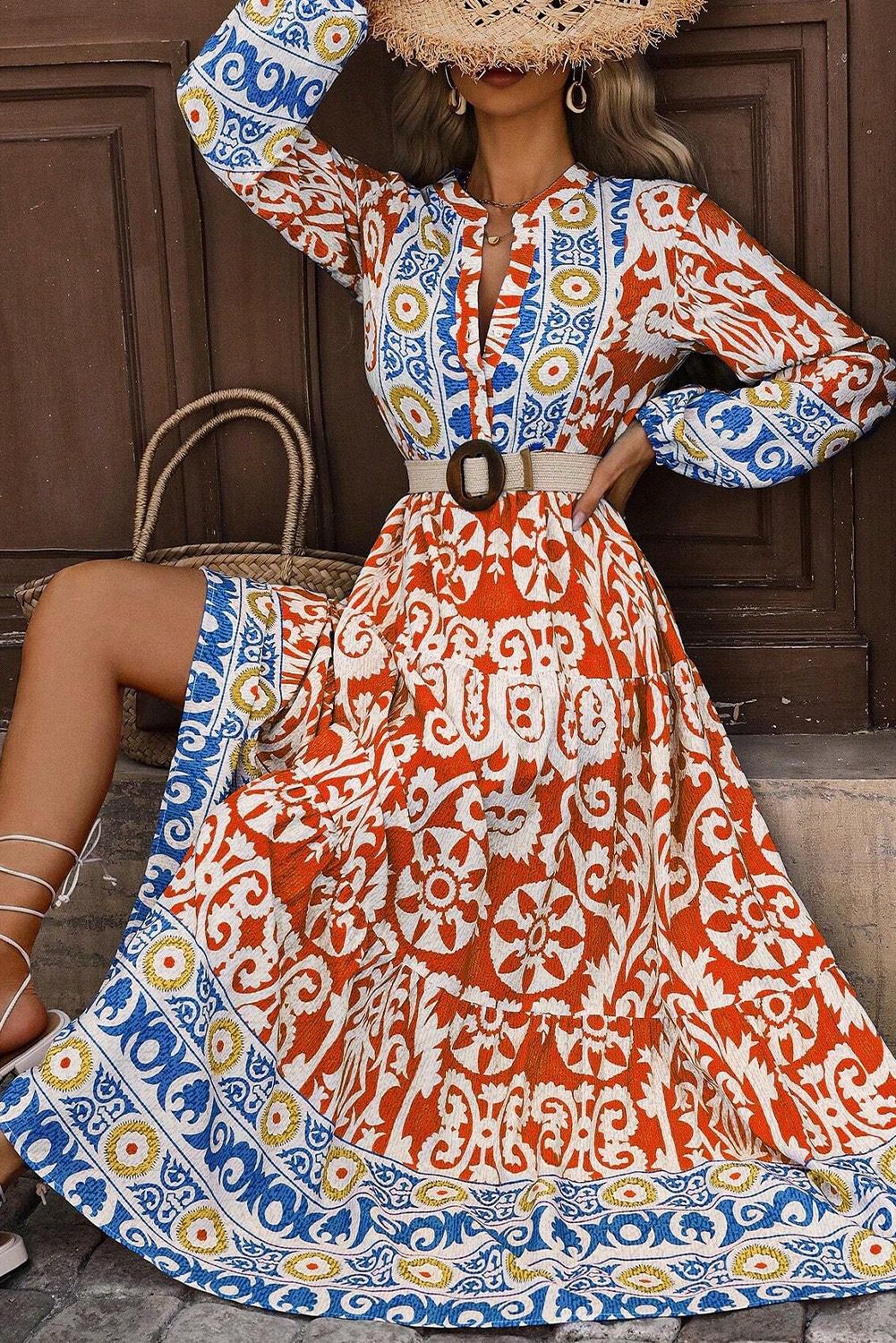 A Summer Story Pattern Maxi Dress