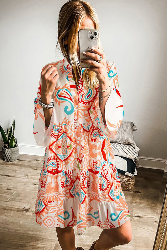 Peplum Floral Summer Dress White