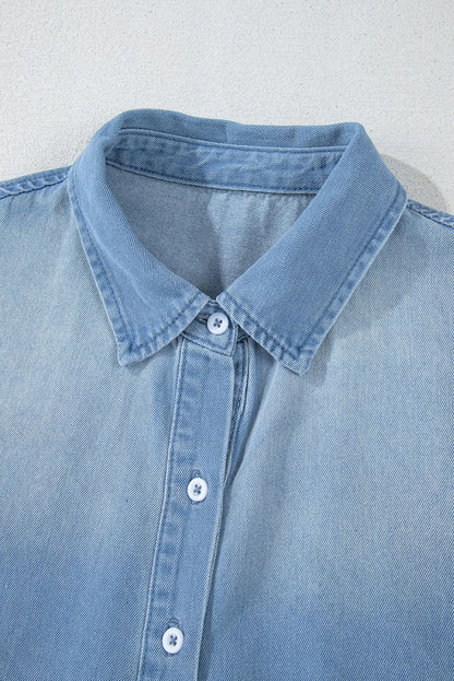Long Sleeve Shirt Short Denim Dress