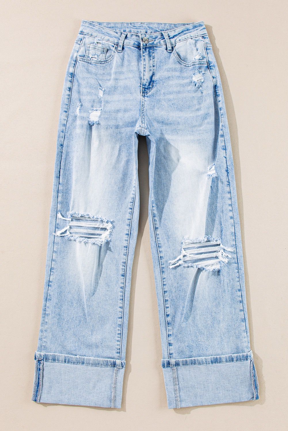 Distressed High Rise Jeans Pant
