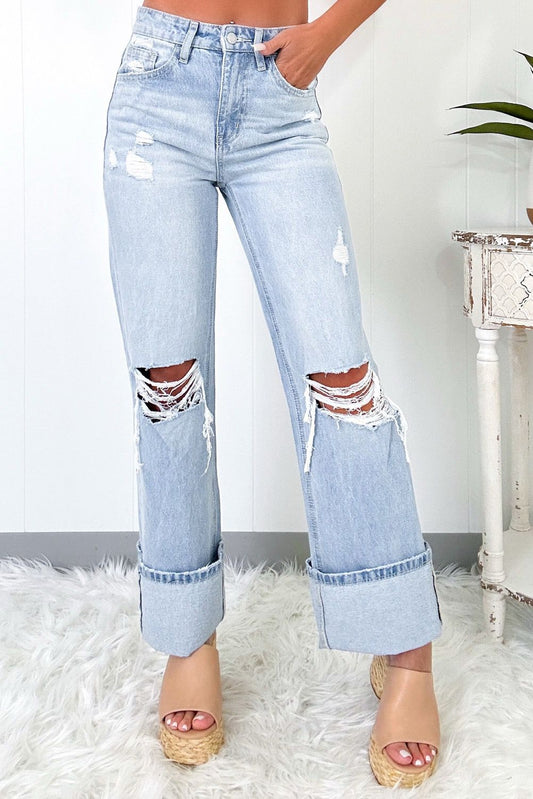Distressed High Rise Jeans Pant