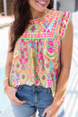 Ruffled Short Sleeve Summer Blouse