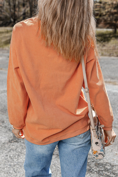 Orange THANKFUL Crew Neck Pullover Sweatshirt