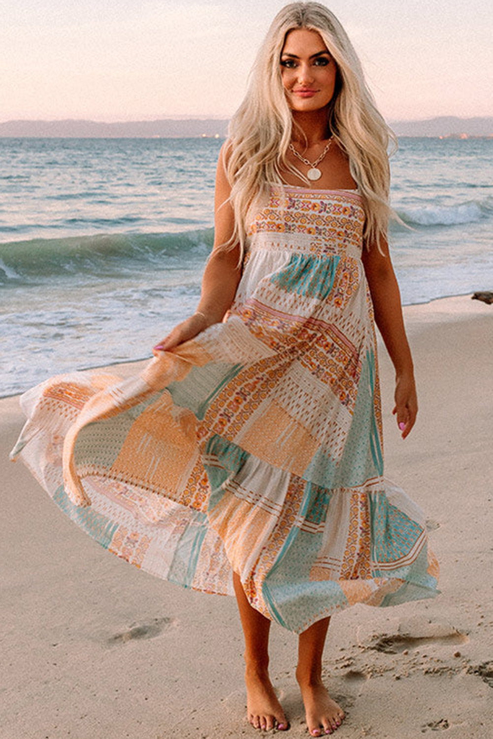 Patterned Maxi Sun Dress