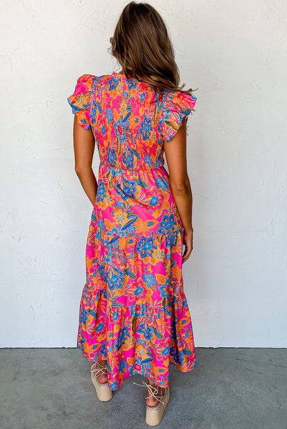 Ruffle-Sleeve Maxi Sun Dress