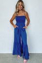 Royal BlueWide-Leg Strapped Jumpsuit