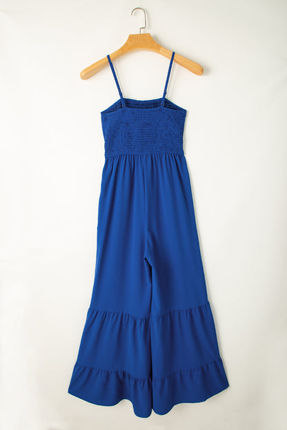 Royal BlueWide-Leg Strapped Jumpsuit
