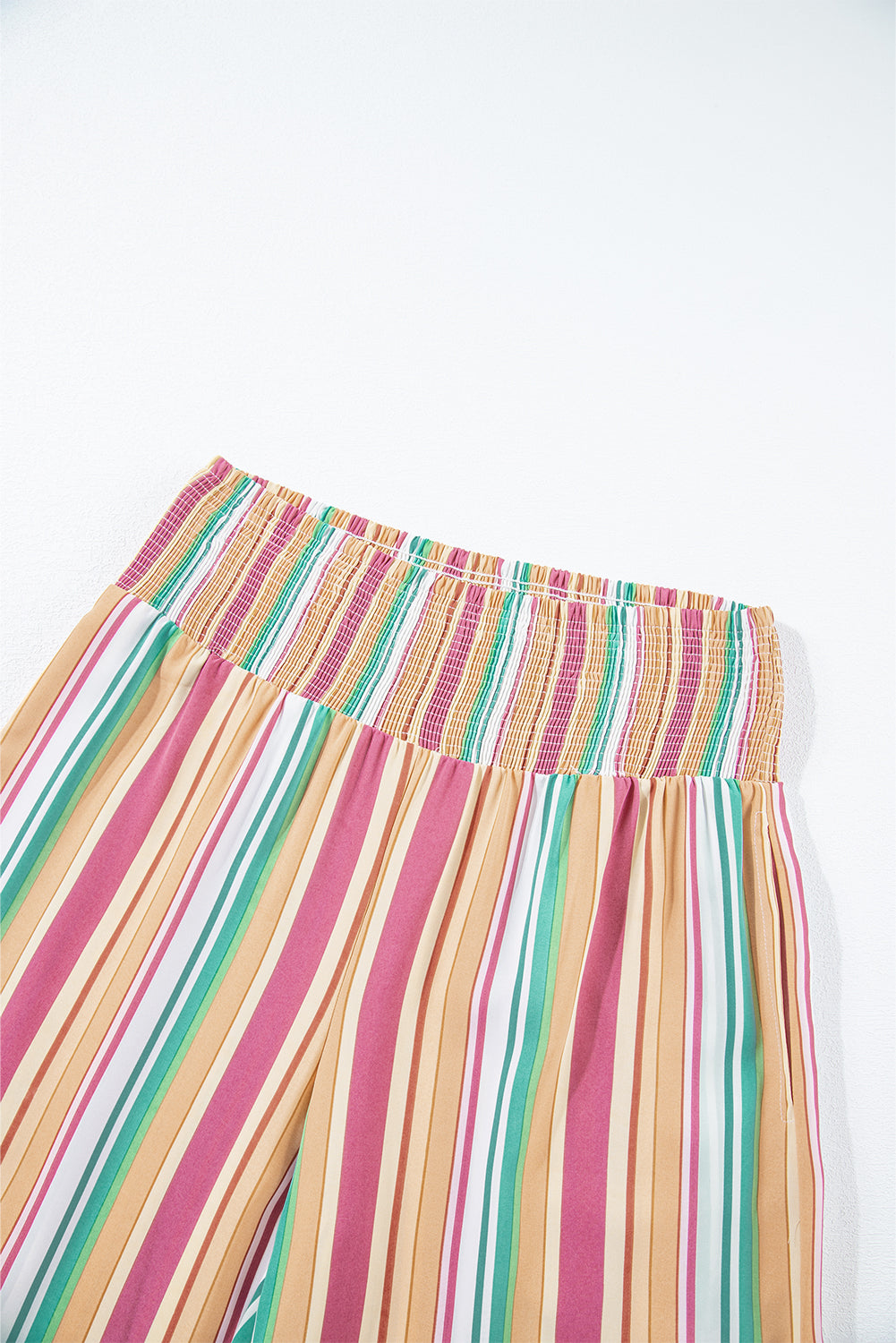 Colorful Elastic Waist Wide Leg Pants