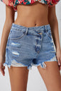 High Rise Distressed Shorts