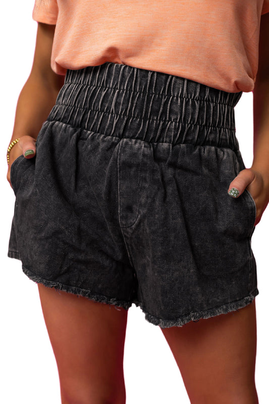 High waisted Elastic Band Shorts